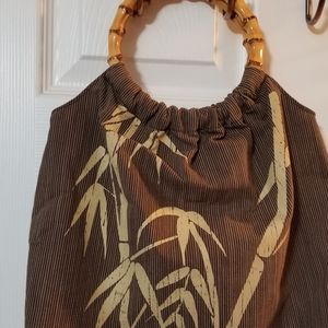 Bamboo Fabric Purse With Bamboo Handle